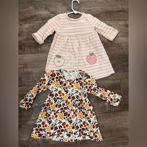 Floral and Striped Kids Dress Set